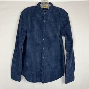 Coastal Chic Navy Patterned Shirt Denim and Flower Ricky Singh Moderncore Mens S